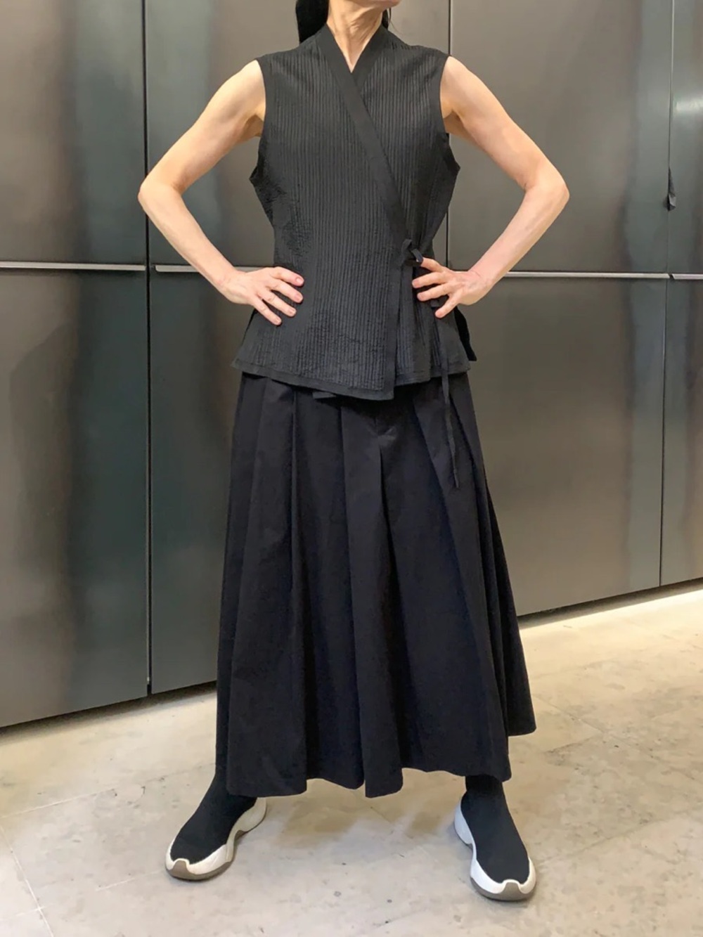 Alastair Trung Sleeveless Black Wrap Vest - Women's Elegant Layering Top
